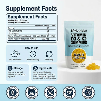 SPNutrition D3 + K2 Gummies (30 Day Supply)